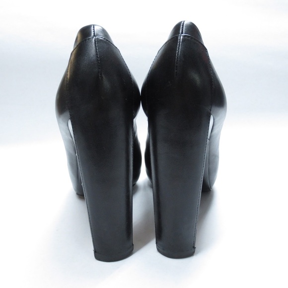 auth CÈLINE size 40 black calfskin platform PUMPS - Picture 4 of 8